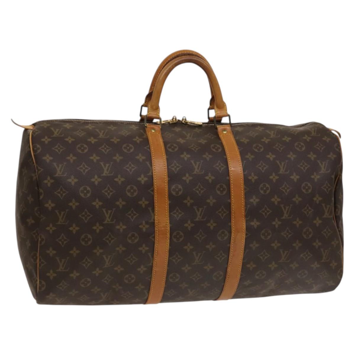 LOUIS VUITTON Monogram Keepall 55 Boston Bag M41424 LV Auth 131775