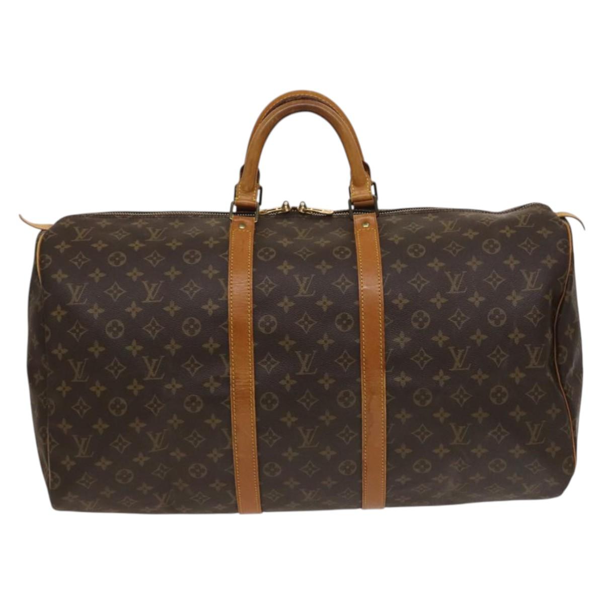 LOUIS VUITTON Monogram Keepall 55 Boston Bag M41424 LV Auth 131775