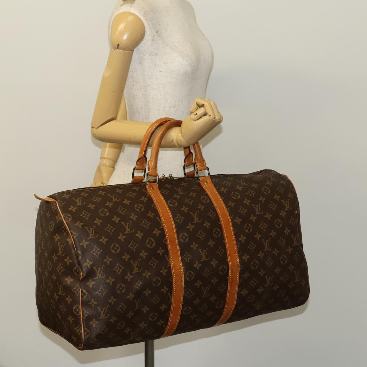 LOUIS VUITTON Monogram Keepall 55 Boston Bag M41424 LV Auth 131775