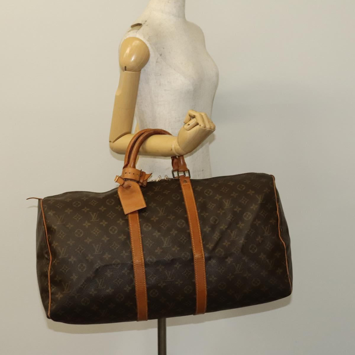 LOUIS VUITTON Monogram Keepall 55 Boston Bag M41424 LV Auth 131776