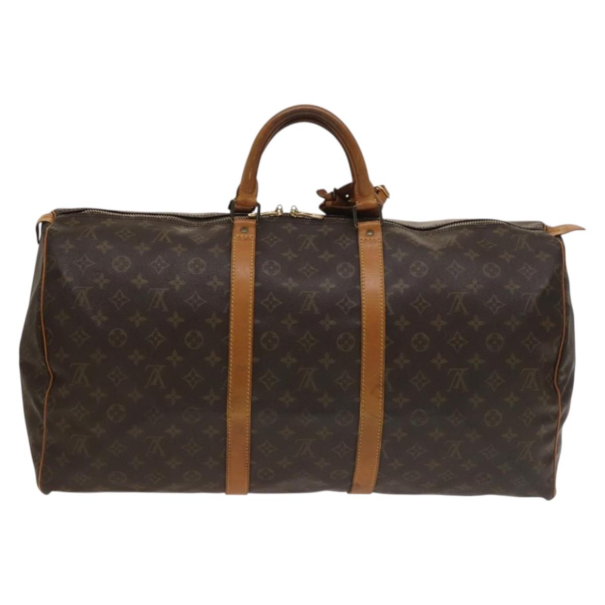 LOUIS VUITTON Monogram Keepall 55 Boston Bag M41424 LV Auth 131776