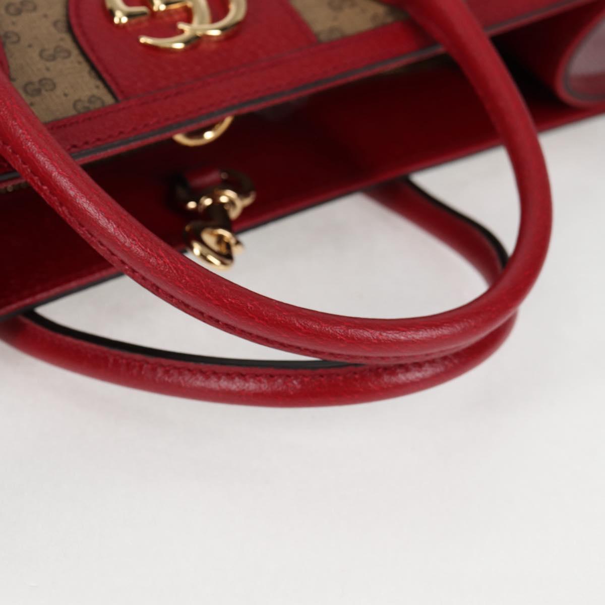 GUCCI Micro GG Supreme Doraemon Hand Bag PVC 2way Brown Gold 653952 Auth 131782A
