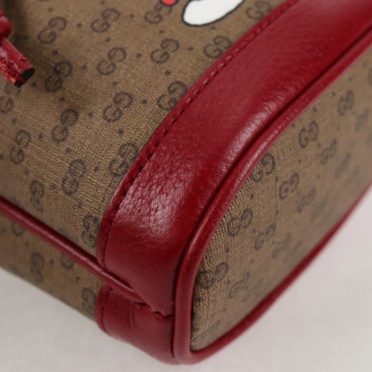 GUCCI Micro GG Supreme Doraemon Collaboration Bag PVC Beige 647801 Auth 131783SM