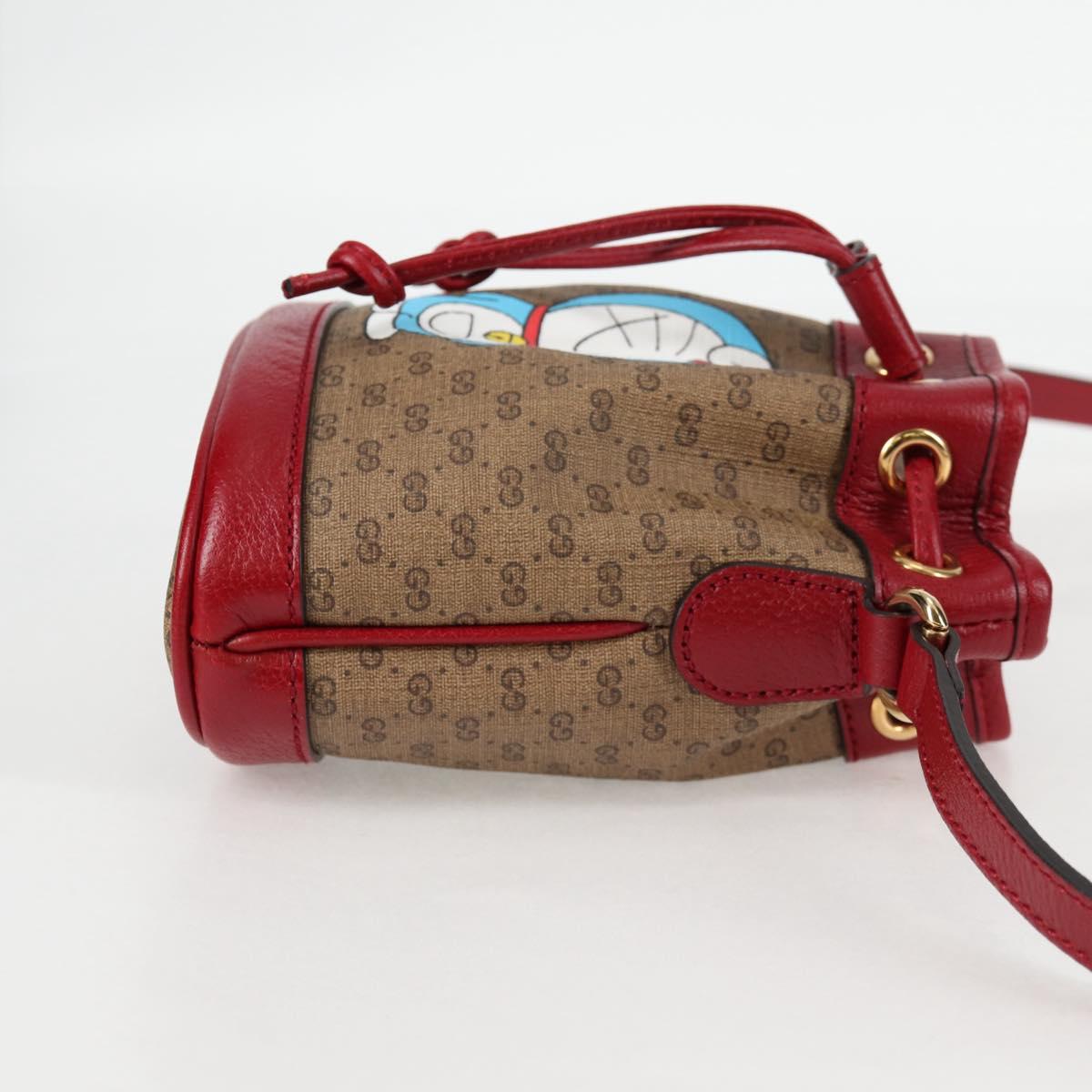 GUCCI Micro GG Supreme Doraemon Collaboration Bag PVC Beige 647801 Auth 131783SM