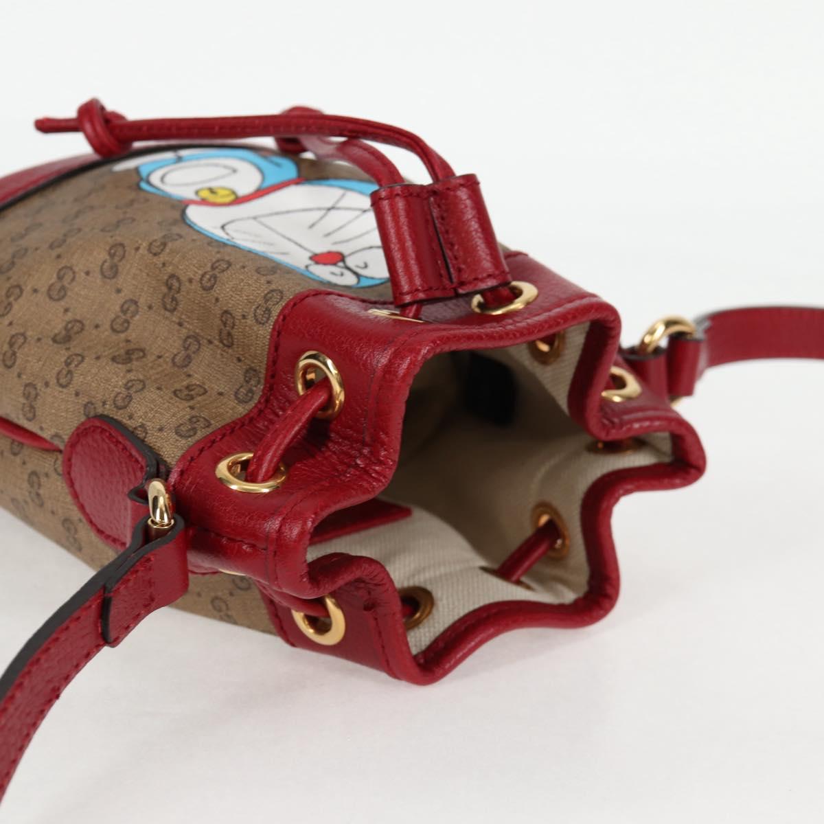 GUCCI Micro GG Supreme Doraemon Collaboration Bag PVC Beige 647801 Auth 131783SM