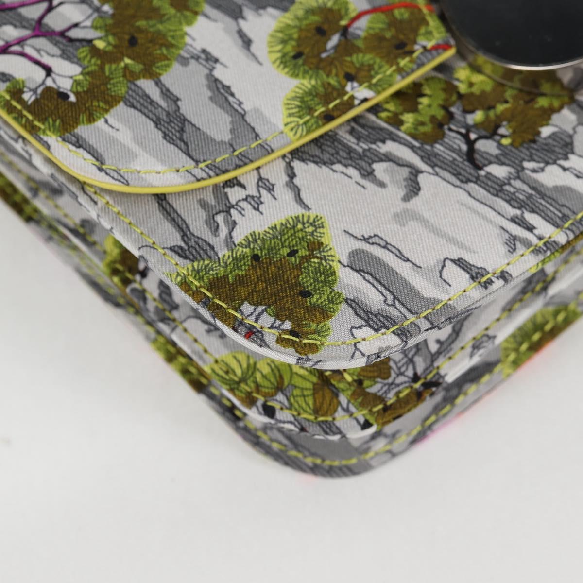 HERMES Shoulder Bag Satin Yellow Silver Auth 131787SM