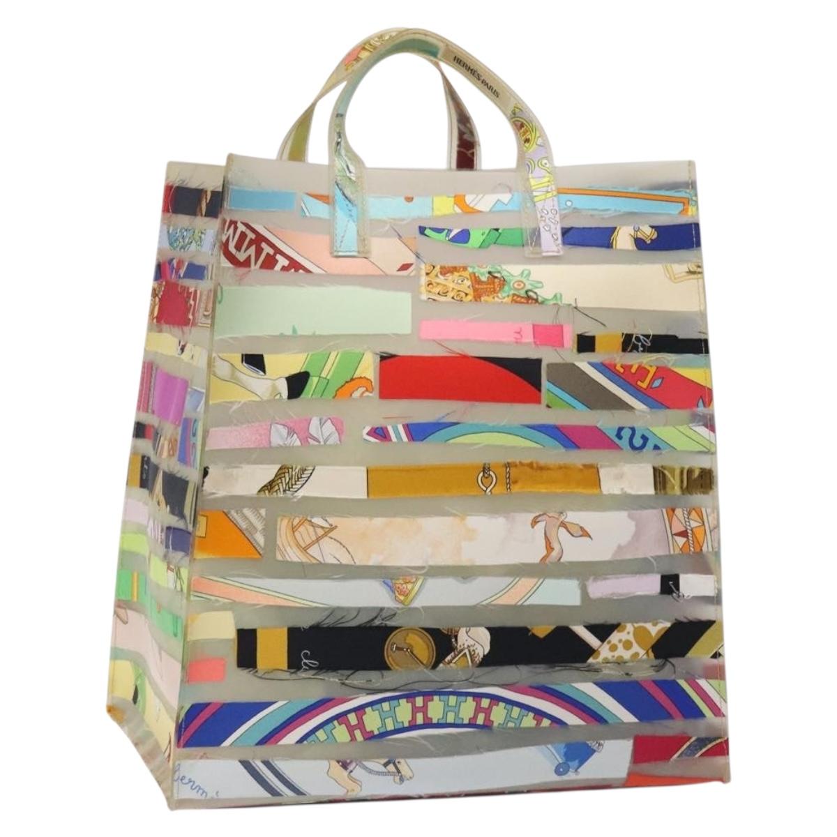 HERMES Louvre Museum Limited Hand Bag Rubber Clear Auth 131789