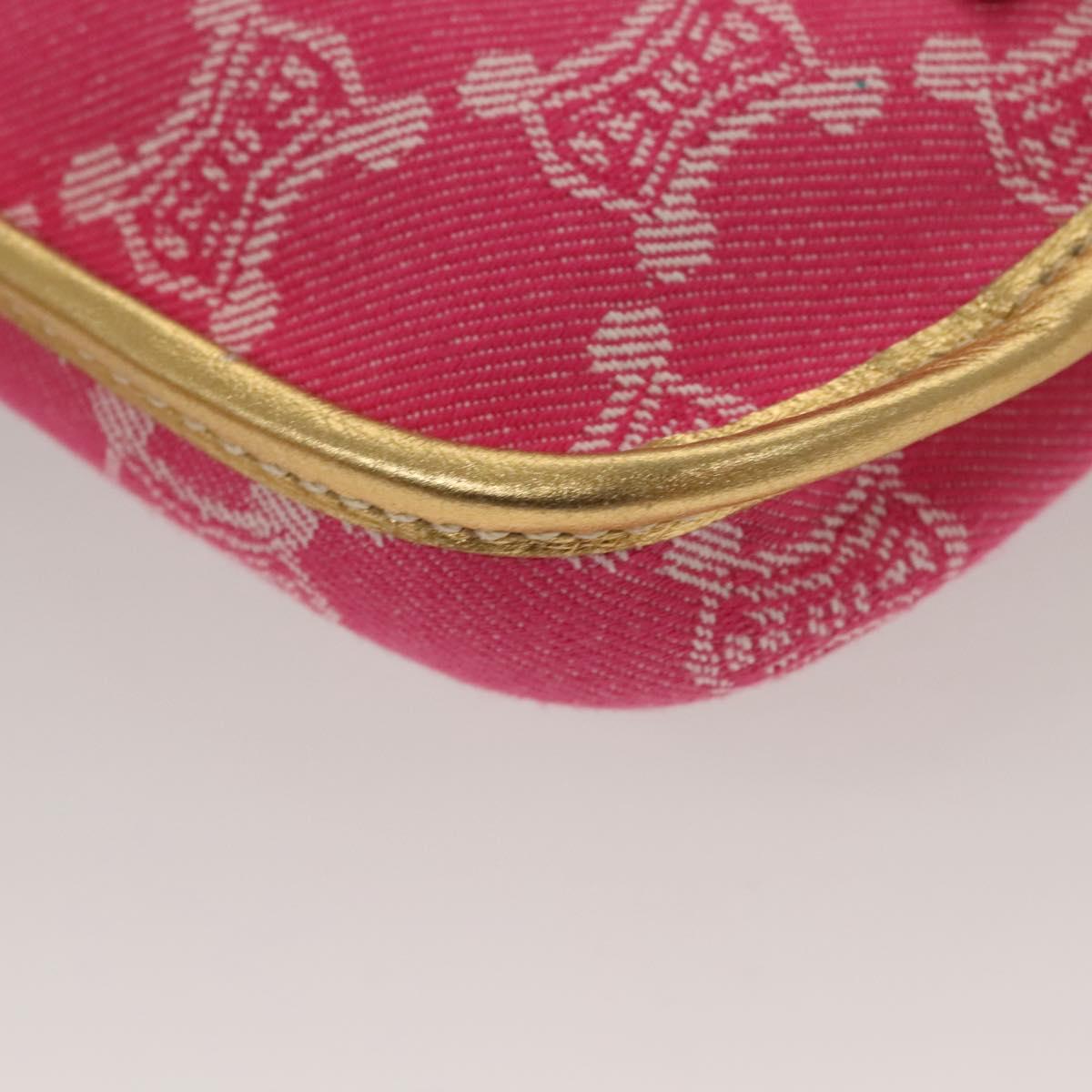 CELINE Paris Macadam Canvas Body Bag Denim Pink Gold Auth 131795