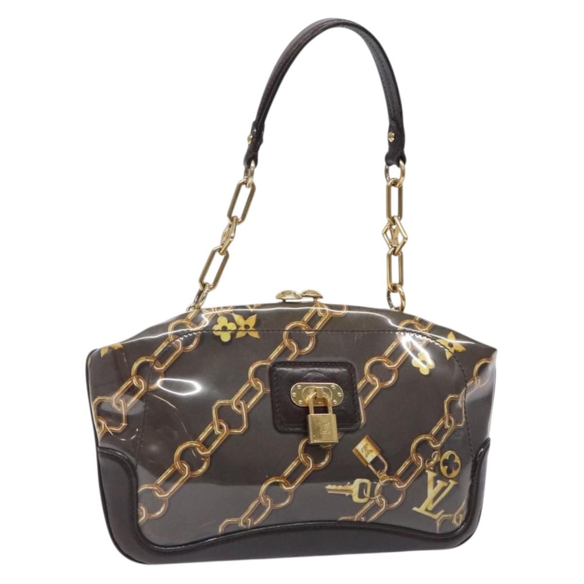 LOUIS VUITTON Monogram Charm Sac Fermoir Bag Dark Brown M95155 LV Auth 131805
