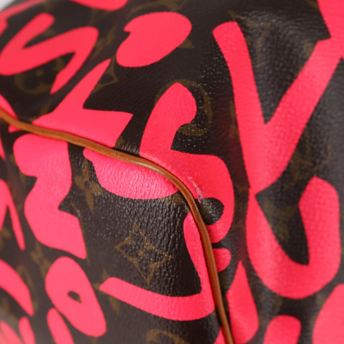 LOUIS VUITTON Monogram graffiti Keepall 50 Boston Bag Gold M93698 Auth 131813SV