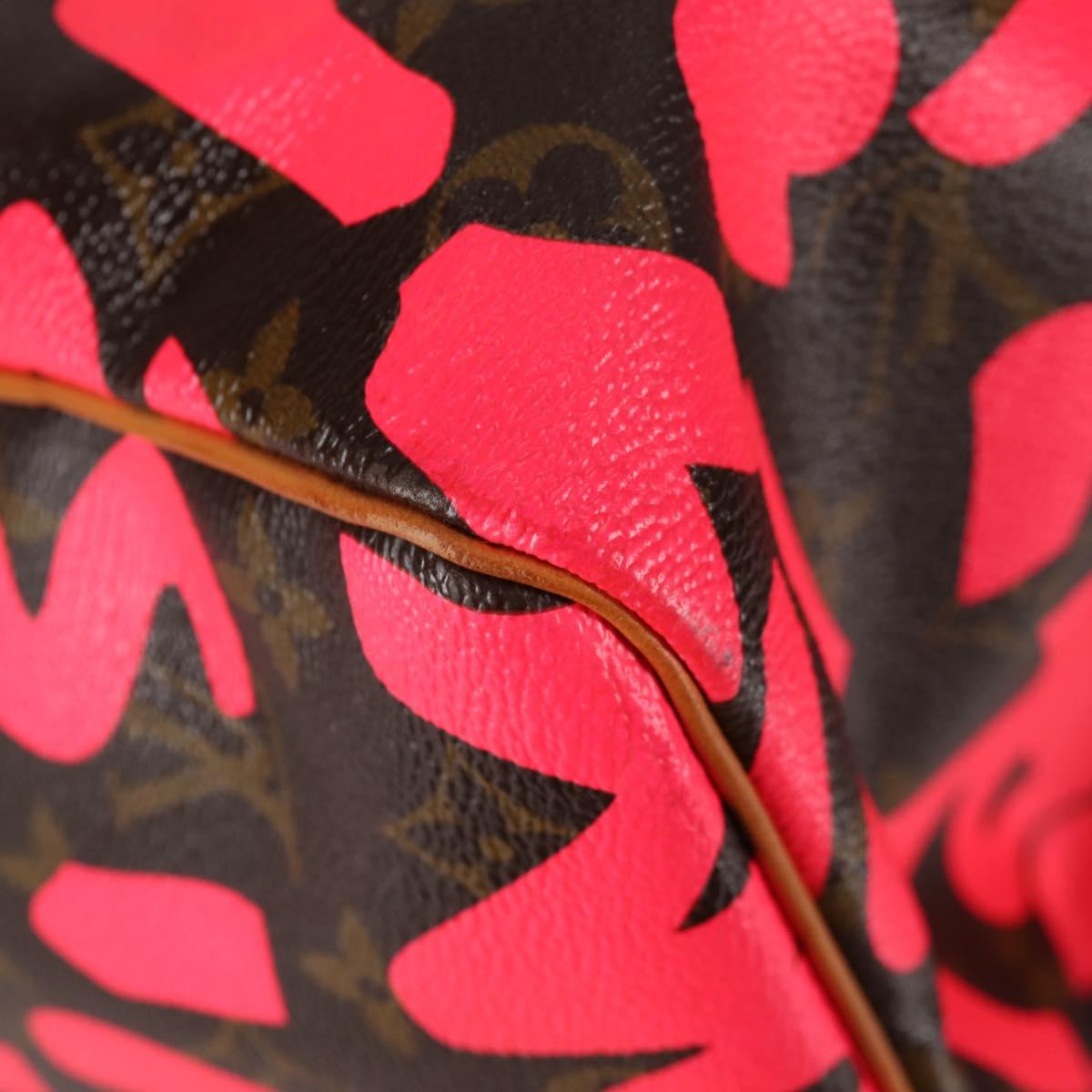 LOUIS VUITTON Monogram graffiti Keepall 50 Boston Bag Gold M93698 Auth 131813SV