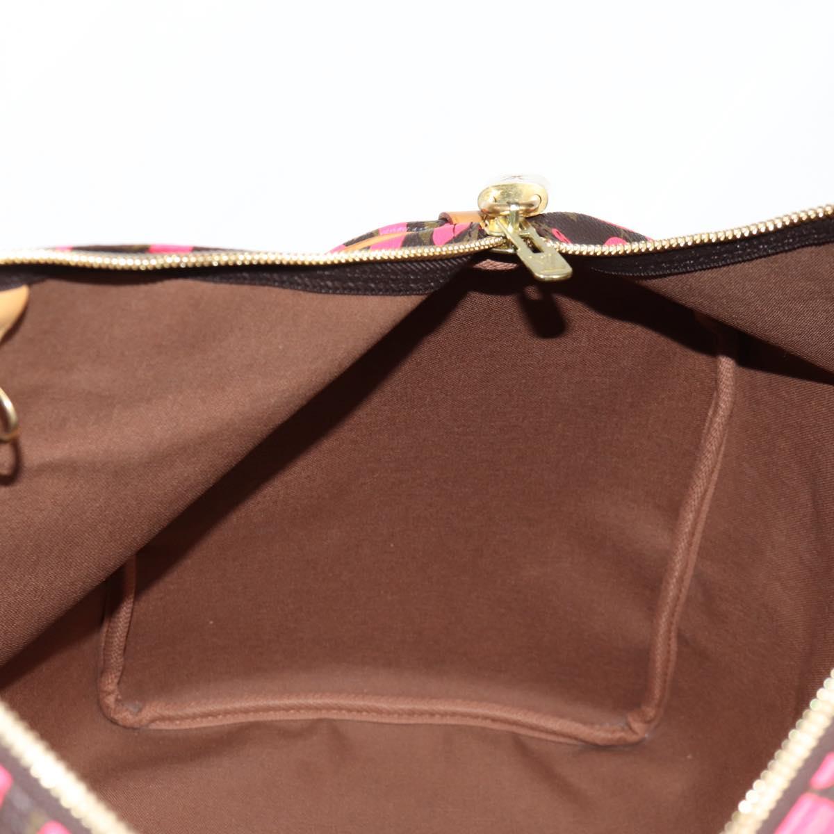 LOUIS VUITTON Monogram graffiti Keepall 50 Boston Bag Gold M93698 Auth 131813SV