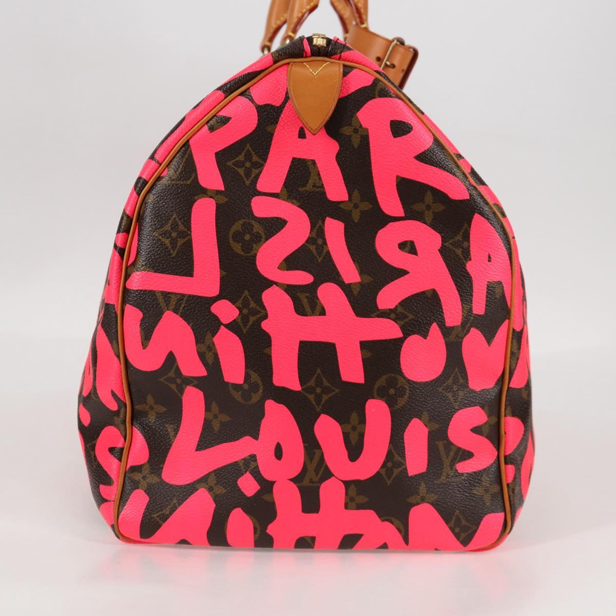 LOUIS VUITTON Monogram graffiti Keepall 50 Boston Bag Gold M93698 Auth 131813SV