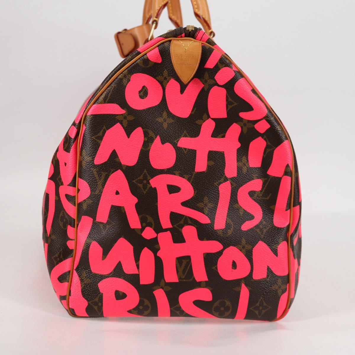 LOUIS VUITTON Monogram graffiti Keepall 50 Boston Bag Gold M93698 Auth 131813SV