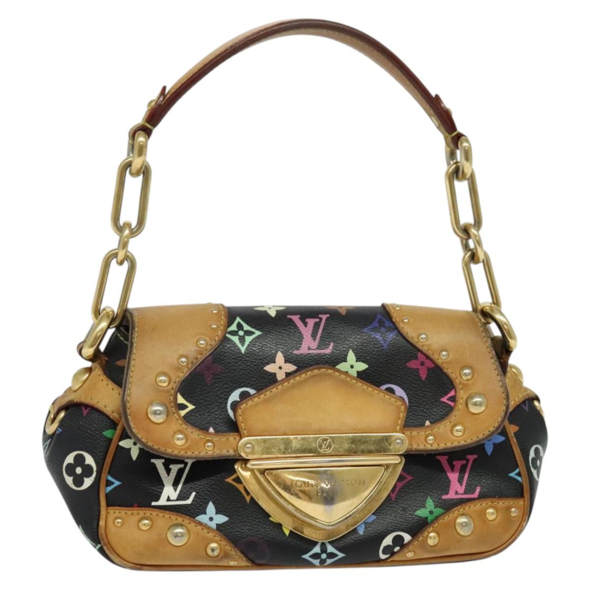 LOUIS VUITTON Monogram Multicolor Marilyn Shoulder Bag Black M40128 Auth 131815