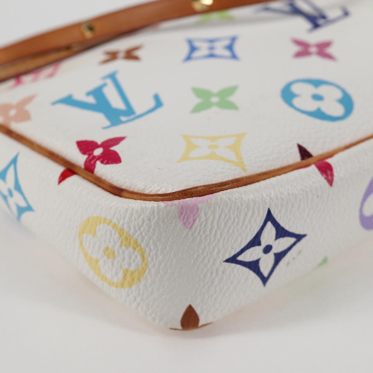 LOUIS VUITTON Multicolor Pochette Accessoires Pouch White M92649 LV Auth 131817V