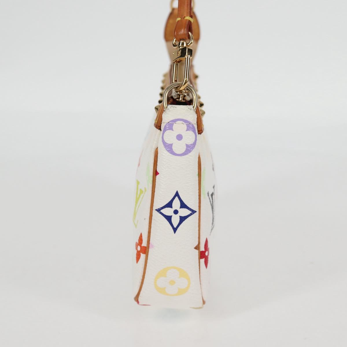 LOUIS VUITTON Multicolor Pochette Accessoires Pouch White M92649 LV Auth 131817V