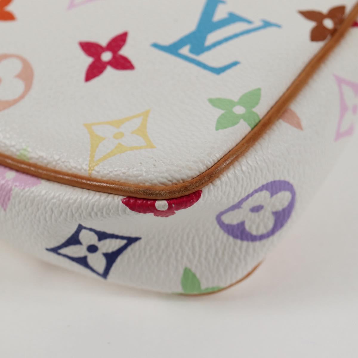 LOUIS VUITTON Multicolor Pochette Accessoires Pouch White M92649 LV Auth 131819V