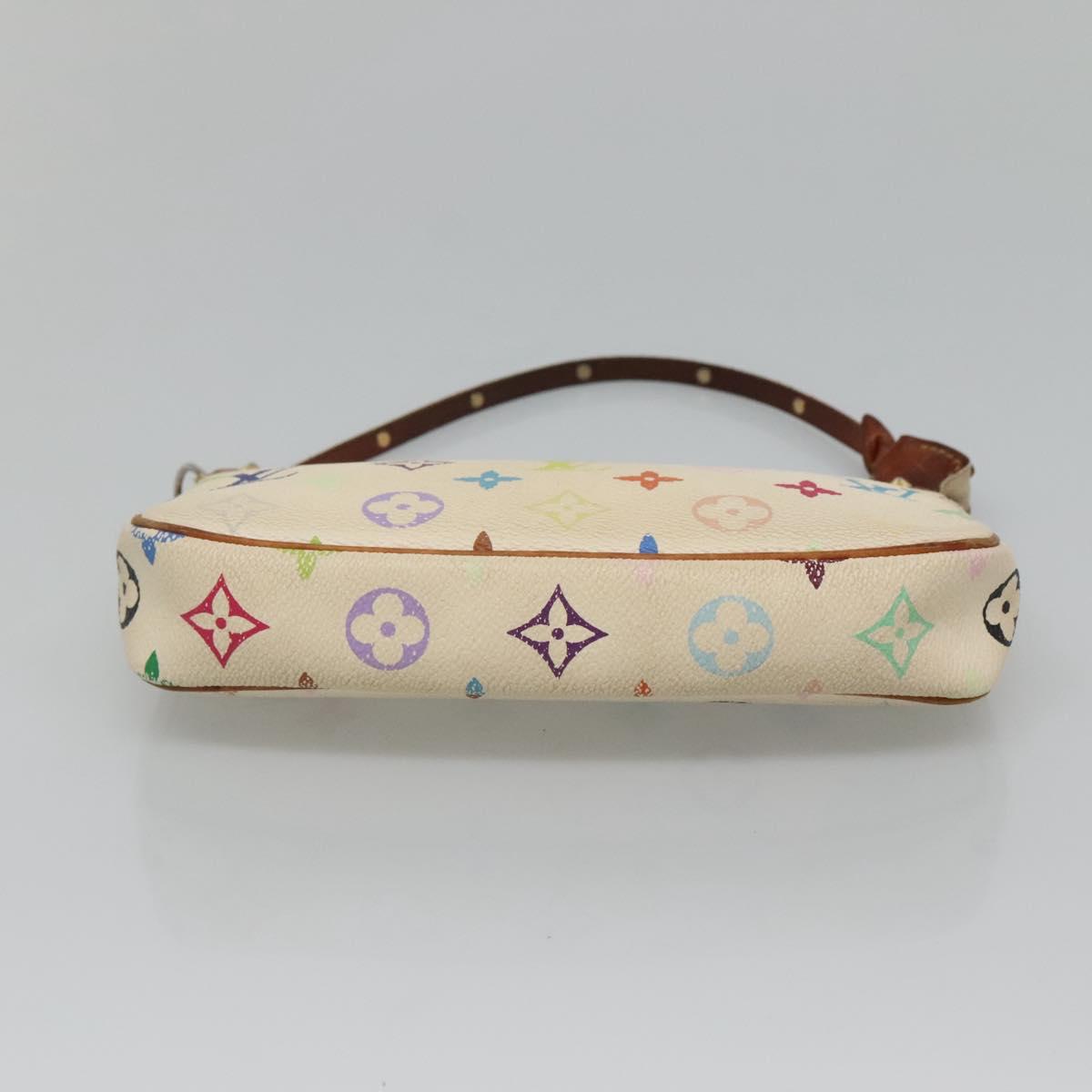 LOUIS VUITTON Multicolor Pochette Accessoires Pouch White M92649 LV Auth 131820