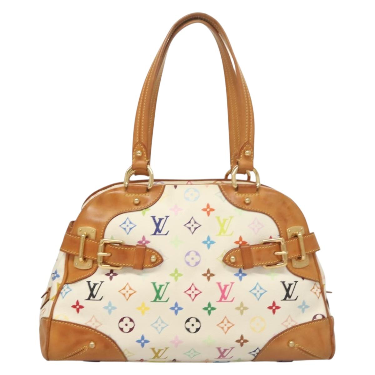 LOUIS VUITTON Monogram Multicolor Claudia Hand Bag White M40193 LV Auth 131825