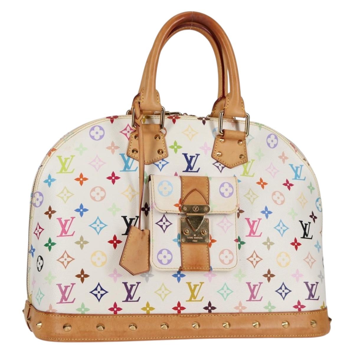 LOUIS VUITTON Monogram Multicolor Alma GM Hand Bag White M40441 LV Auth 131827V