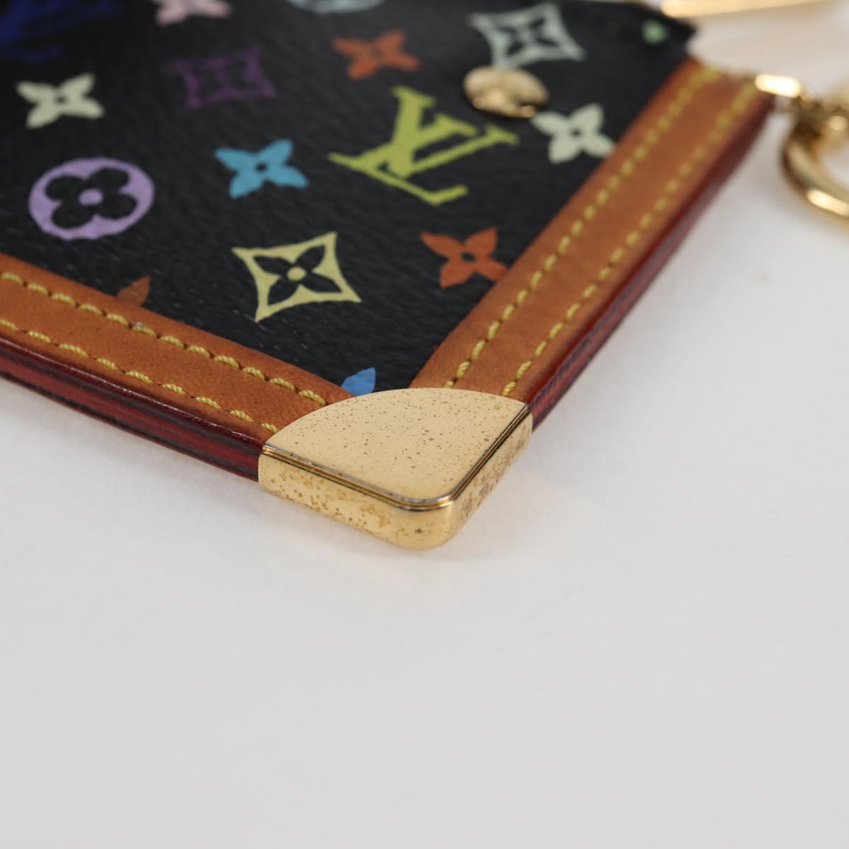 LOUIS VUITTON Multicolor Pochette Cles Coin Purse Black M13664 LV Auth 131839V