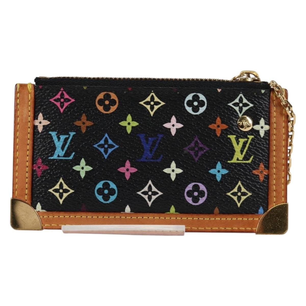LOUIS VUITTON Multicolor Pochette Cles Coin Purse Black M13664 LV Auth 131839V