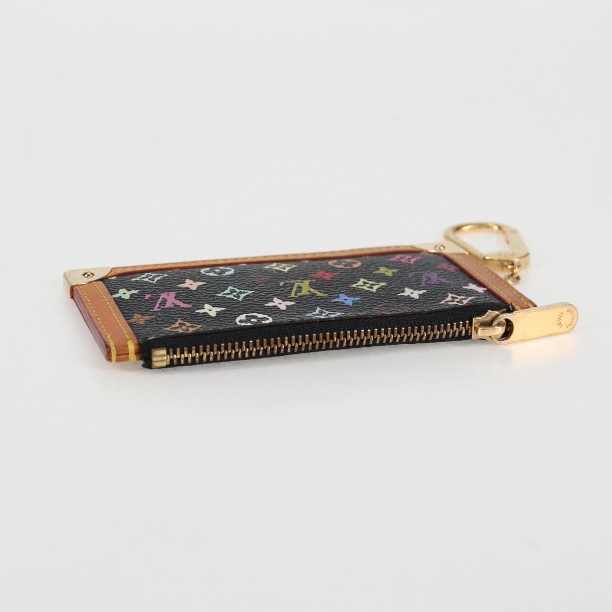 LOUIS VUITTON Multicolor Pochette Cles Coin Purse Black M13664 LV Auth 131839V