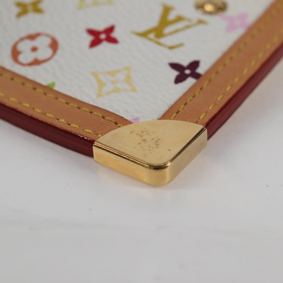 LOUIS VUITTON Multicolor Pochette Cles Coin Purse White M92655 LV Auth 131840V