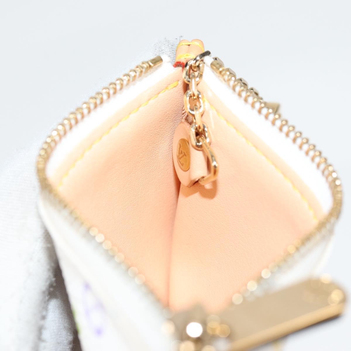 LOUIS VUITTON Multicolor Pochette Cles Coin Purse White M92655 LV Auth 131840V