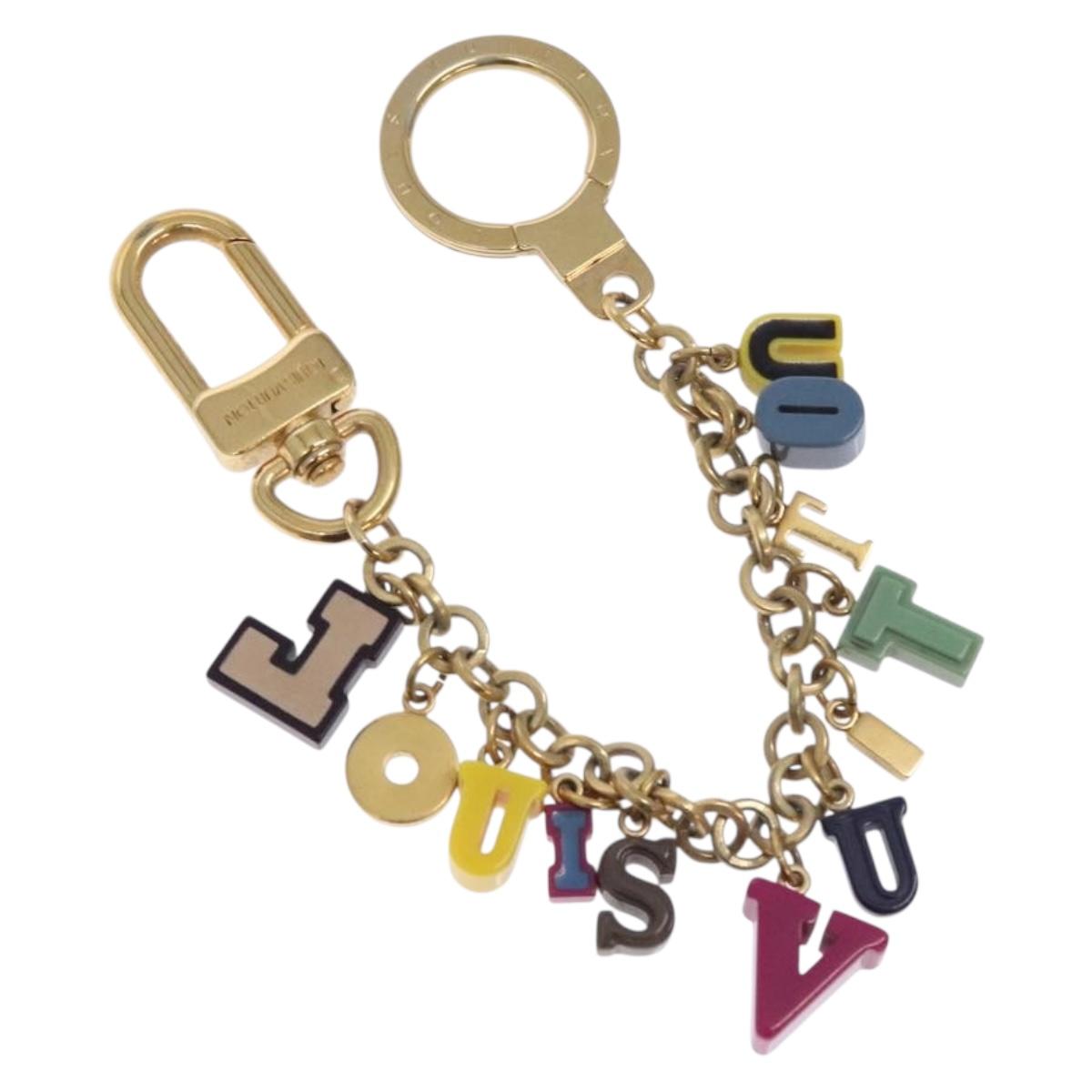 LOUIS VUITTON Porte Cles Chainne Playtime Charm metal Gold M66202 LV Auth 131847