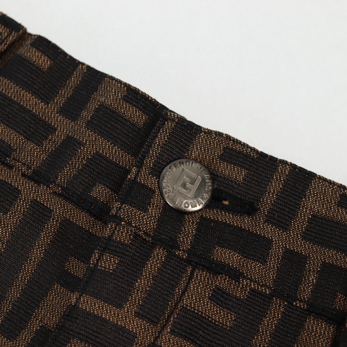 FENDI Zucca Canvas Skirt Black Brown Auth 131861V