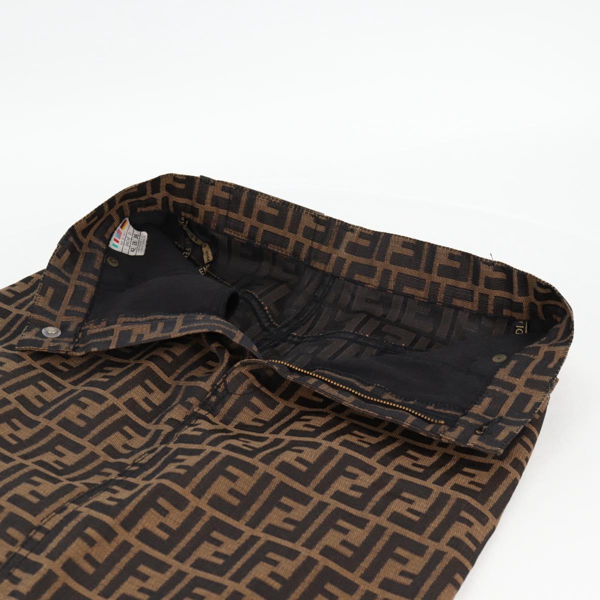 FENDI Zucca Canvas Skirt Black Brown Auth 131861V
