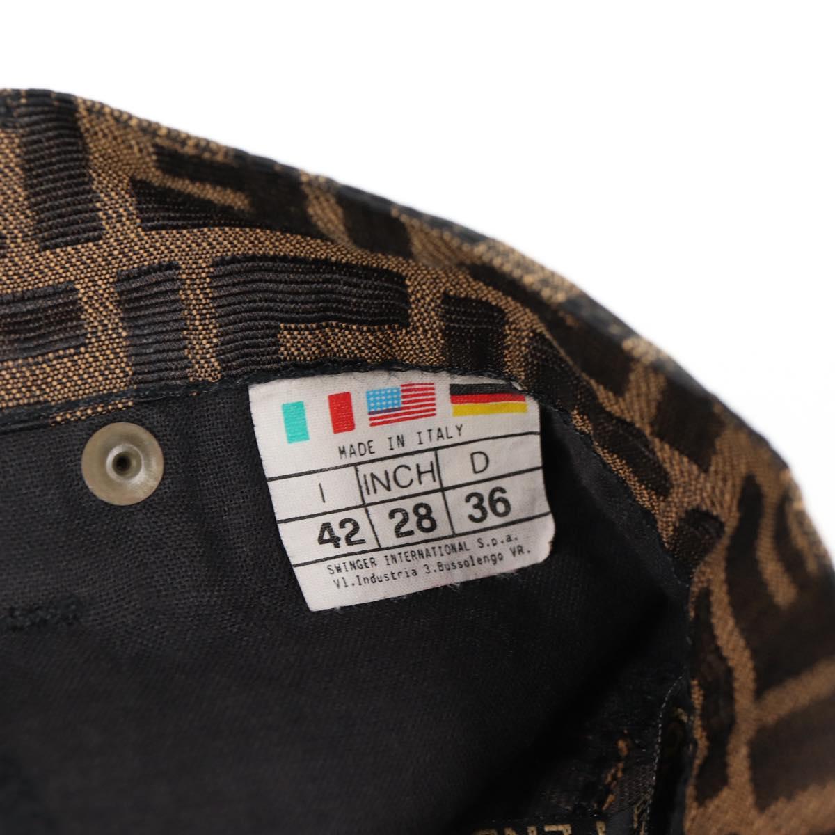 FENDI Zucca Canvas Skirt Black Brown Auth 131861V