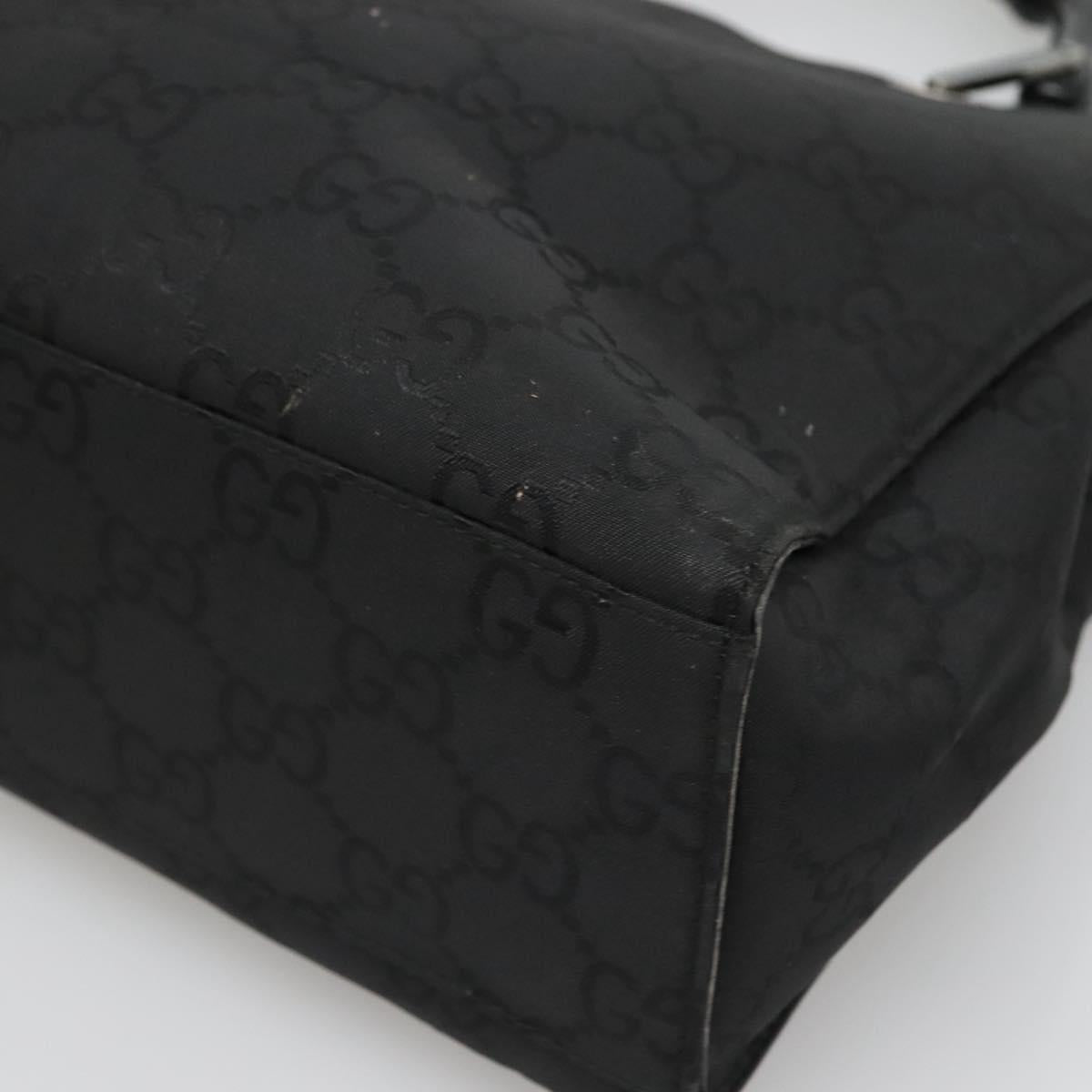 GUCCI Bamboo GG Canvas Hand Bag Nylon Black 002 1016 Auth 131953