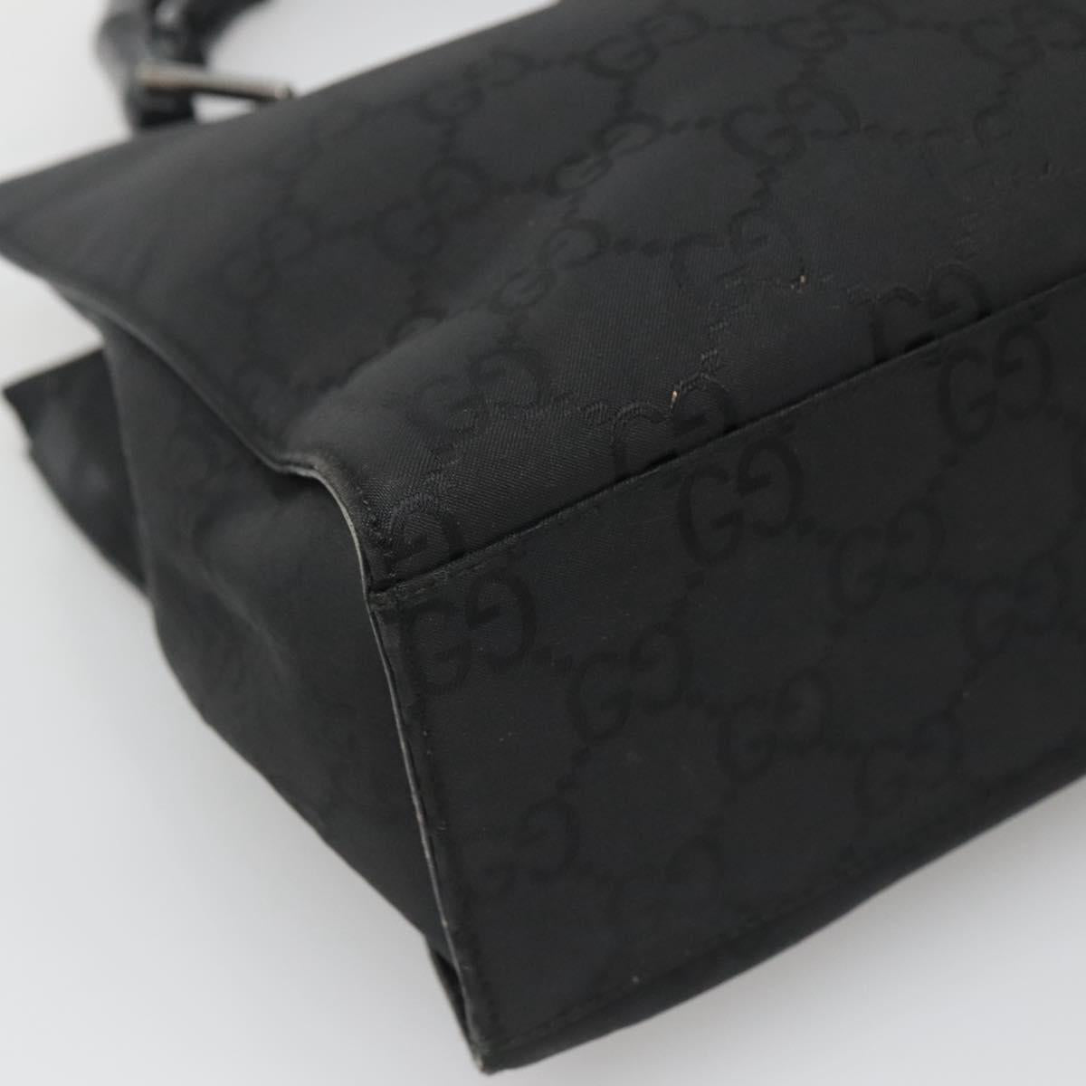 GUCCI Bamboo GG Canvas Hand Bag Nylon Black 002 1016 Auth 131953