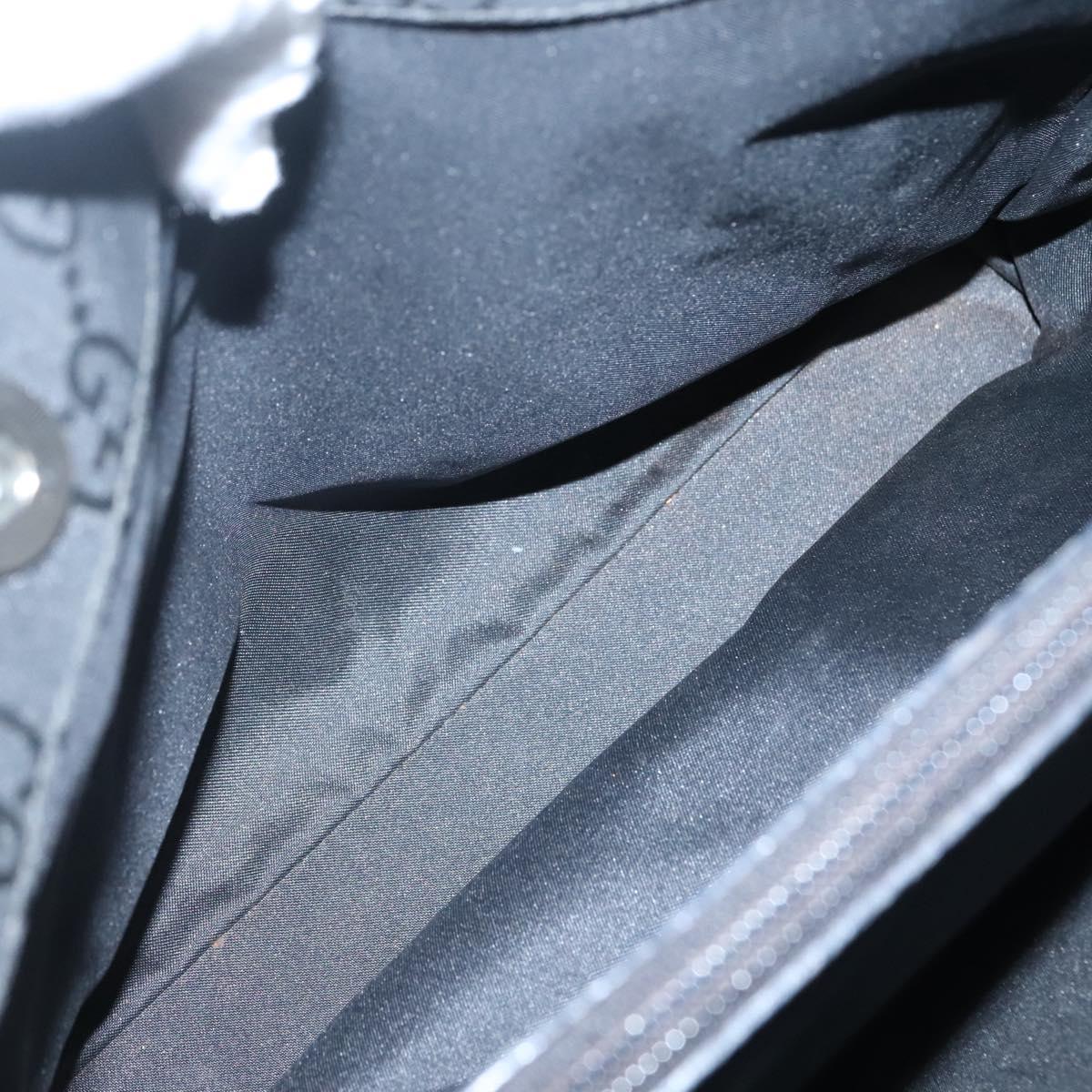 GUCCI Bamboo GG Canvas Hand Bag Nylon Black 002 1016 Auth 131953