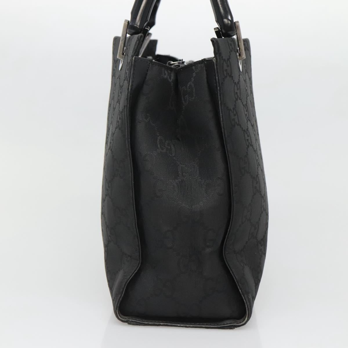 GUCCI Bamboo GG Canvas Hand Bag Nylon Black 002 1016 Auth 131953