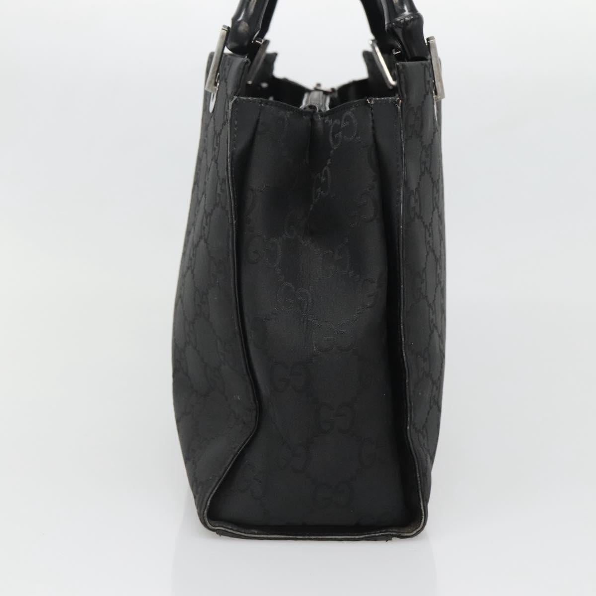 GUCCI Bamboo GG Canvas Hand Bag Nylon Black 002 1016 Auth 131953