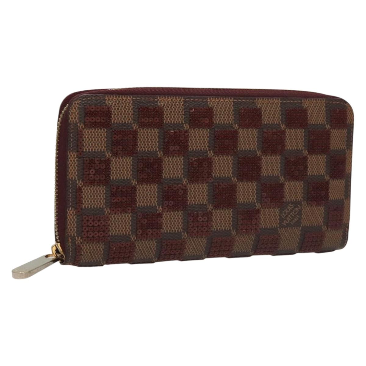 LOUIS VUITTON Damie Payette Zippy Wallet Long Wallet Red N63174 LV Auth 131963