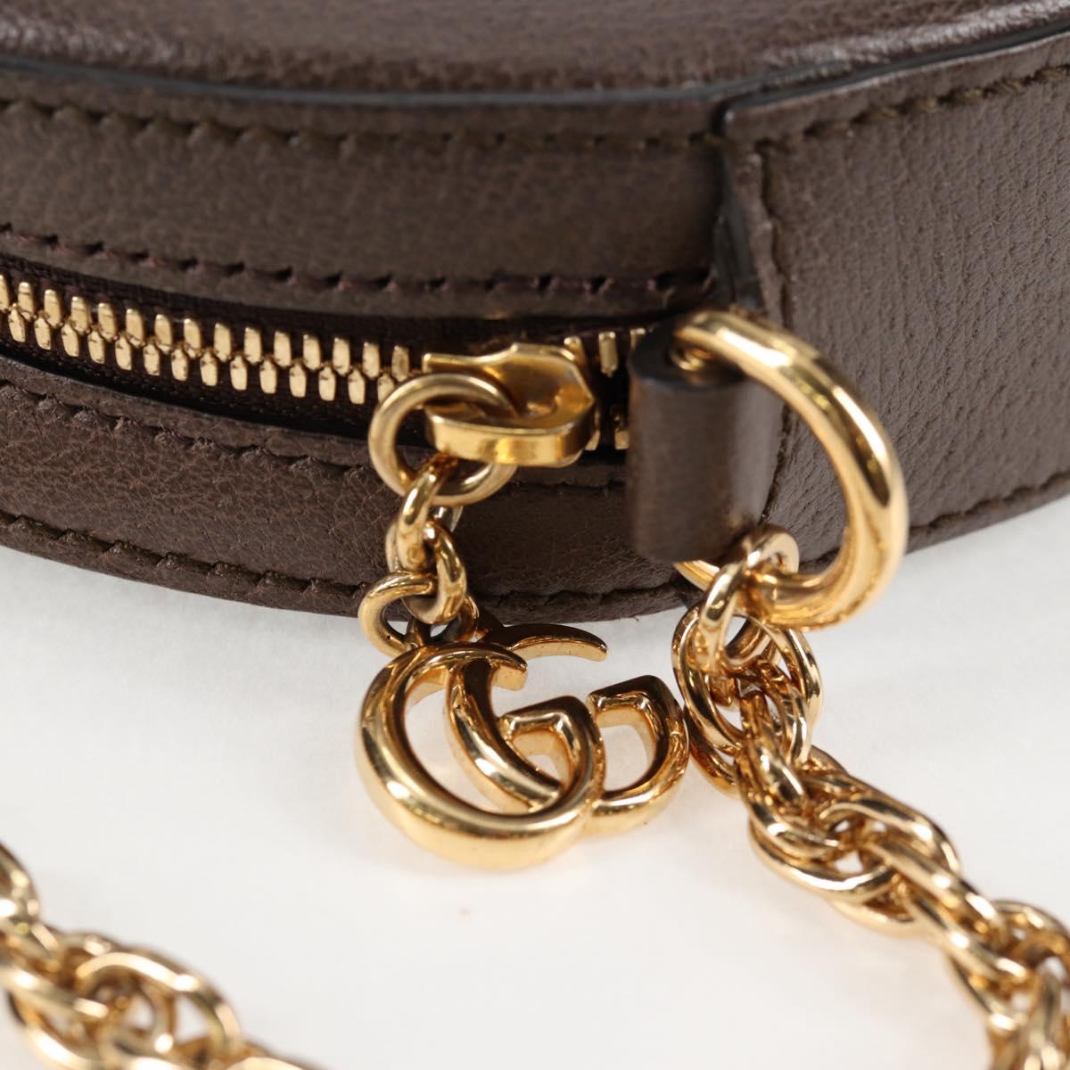 GUCCI GG Marmont Web Sherry Line Chain Bag PVC Beige Gold 550618 Auth 131980M