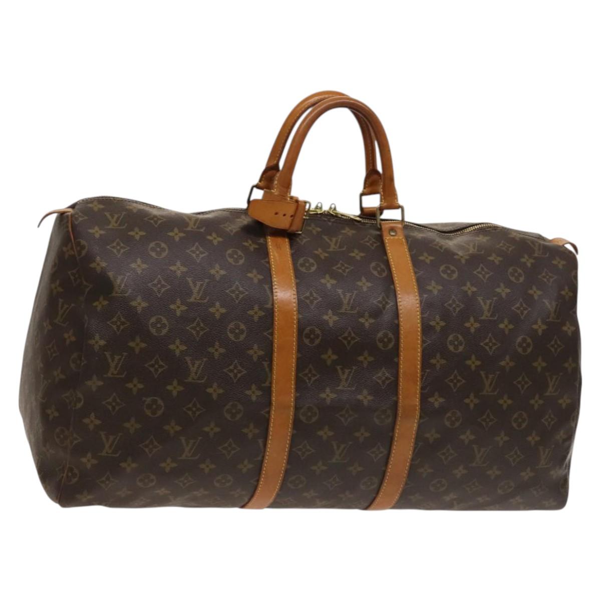 LOUIS VUITTON Monogram Keepall 55 Boston Bag M41424 LV Auth 132031