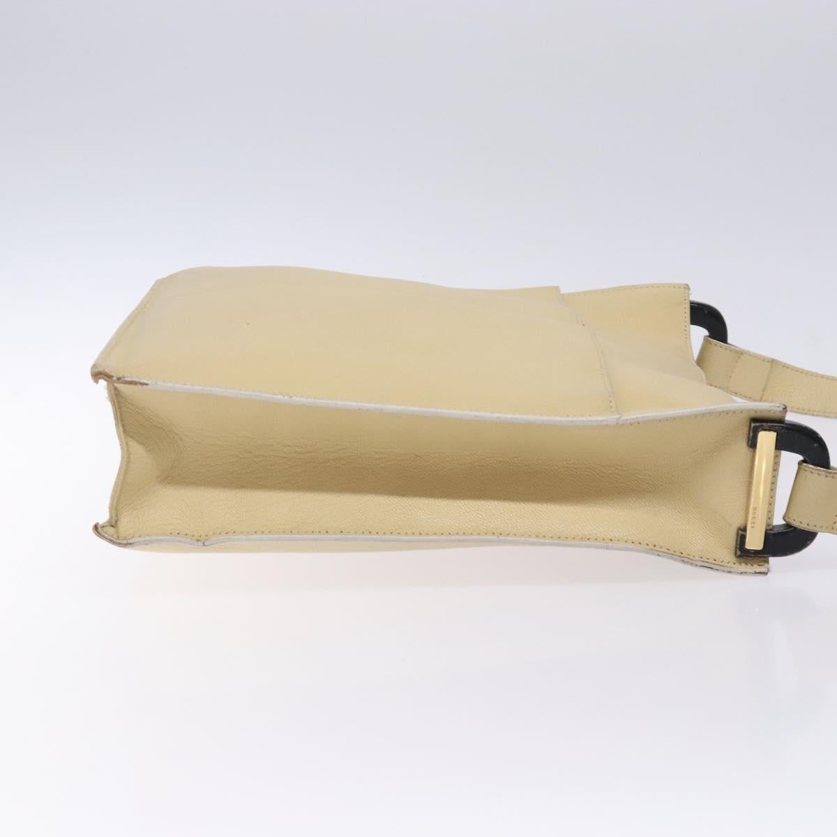 GUCCI Shoulder Bag Leather Beige Gold 001 3444 1801 Auth 132039