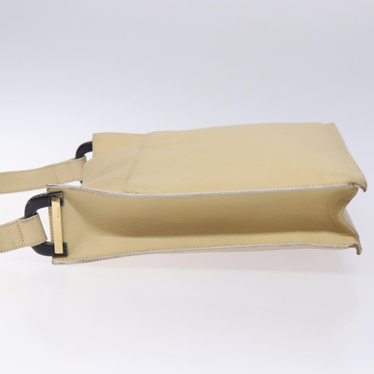 GUCCI Shoulder Bag Leather Beige Gold 001 3444 1801 Auth 132039