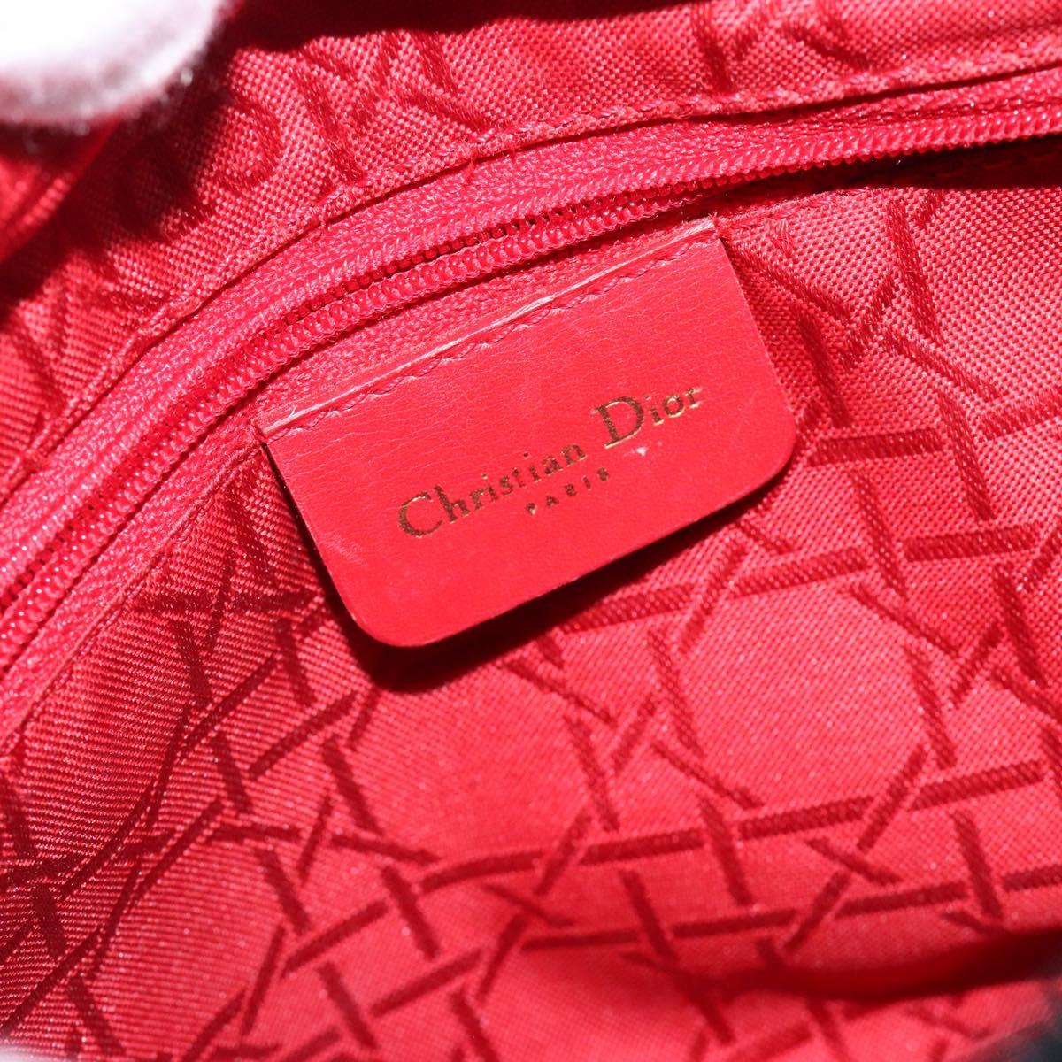 Christian Dior Canage Hand Bag Nylon Black Gold Auth 132045