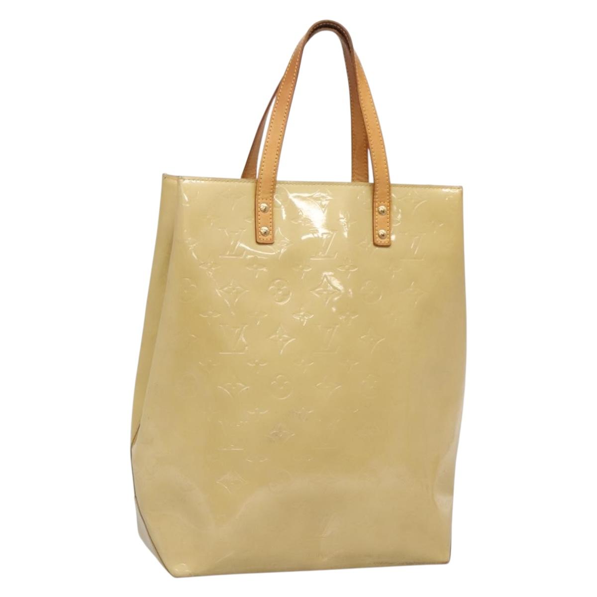 LOUIS VUITTON Monogram Vernis Reade MM Hand Bag Beige M91141 LV Auth 132069