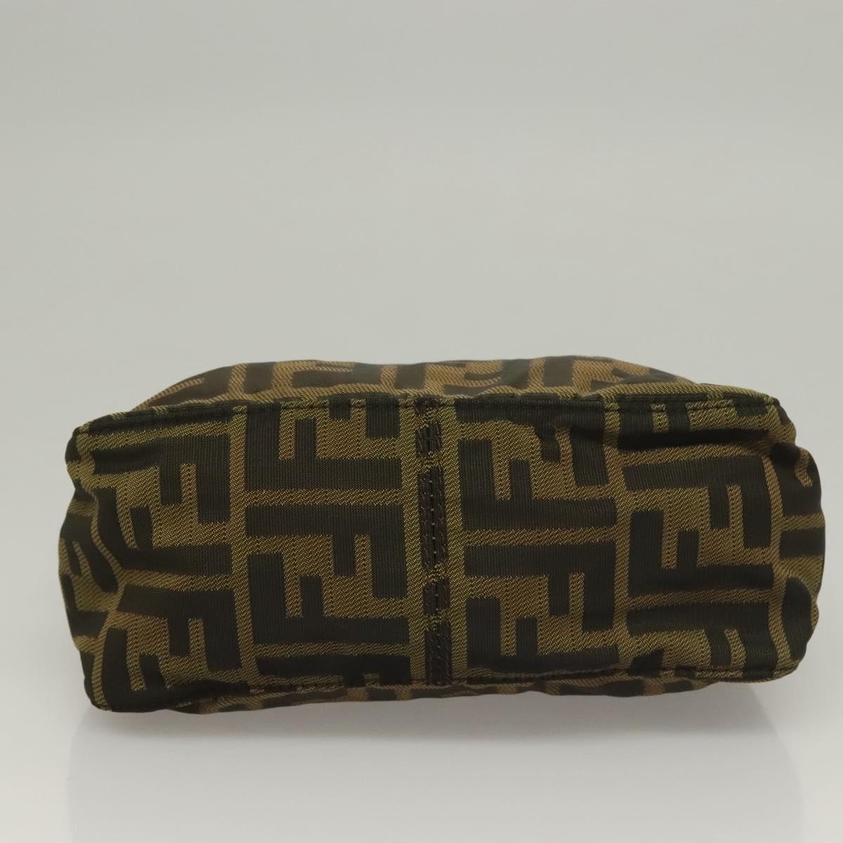 FENDI Zucca Canvas Accessory Pouch Black Brown Auth 132073