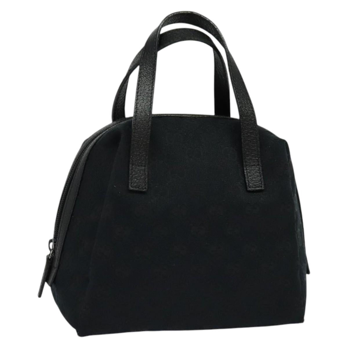 GUCCI GG Canvas Hand Bag Black 124542 Auth 132081