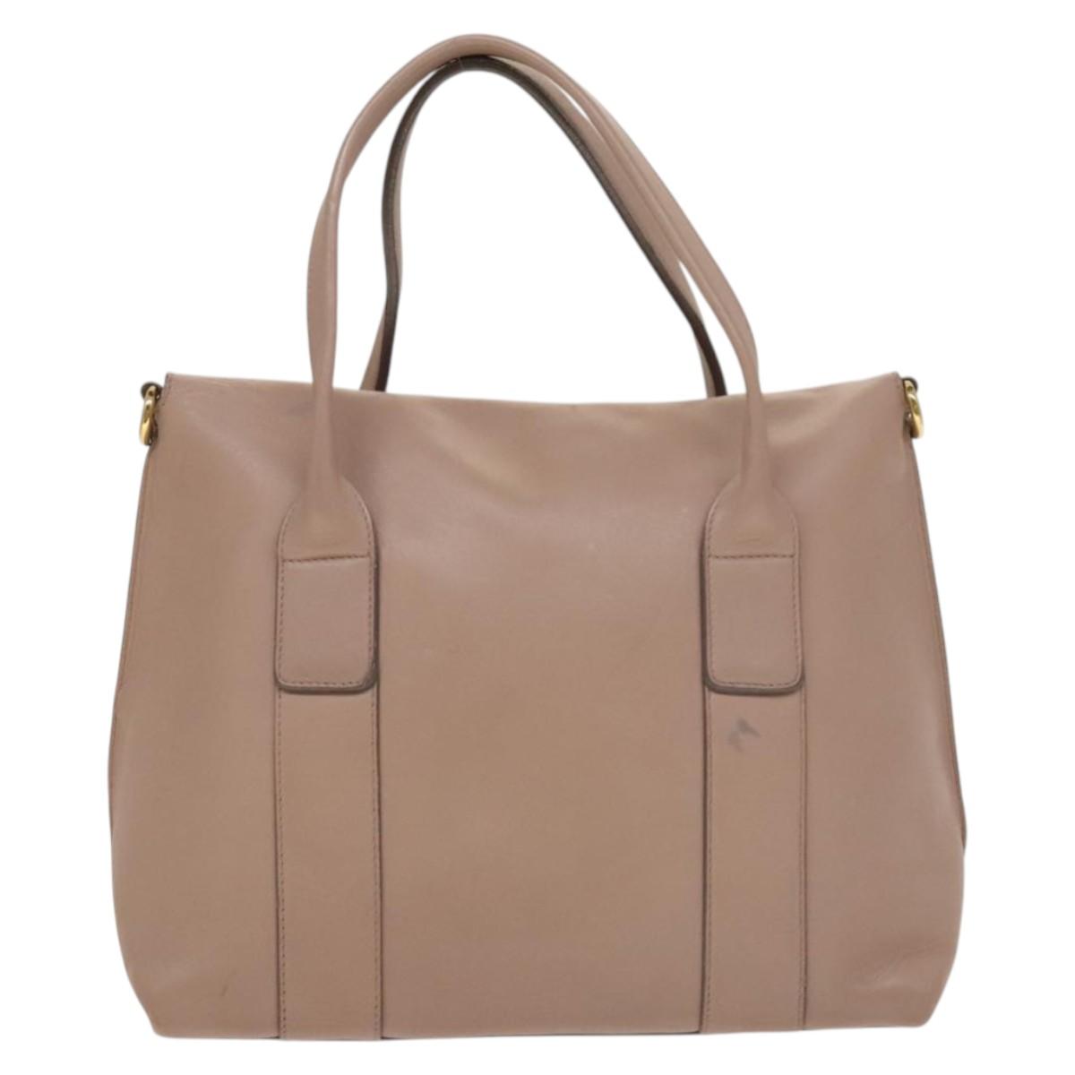 Salvatore Ferragamo Gancini Hand Bag Leather 2way Pink Gold Auth 132114