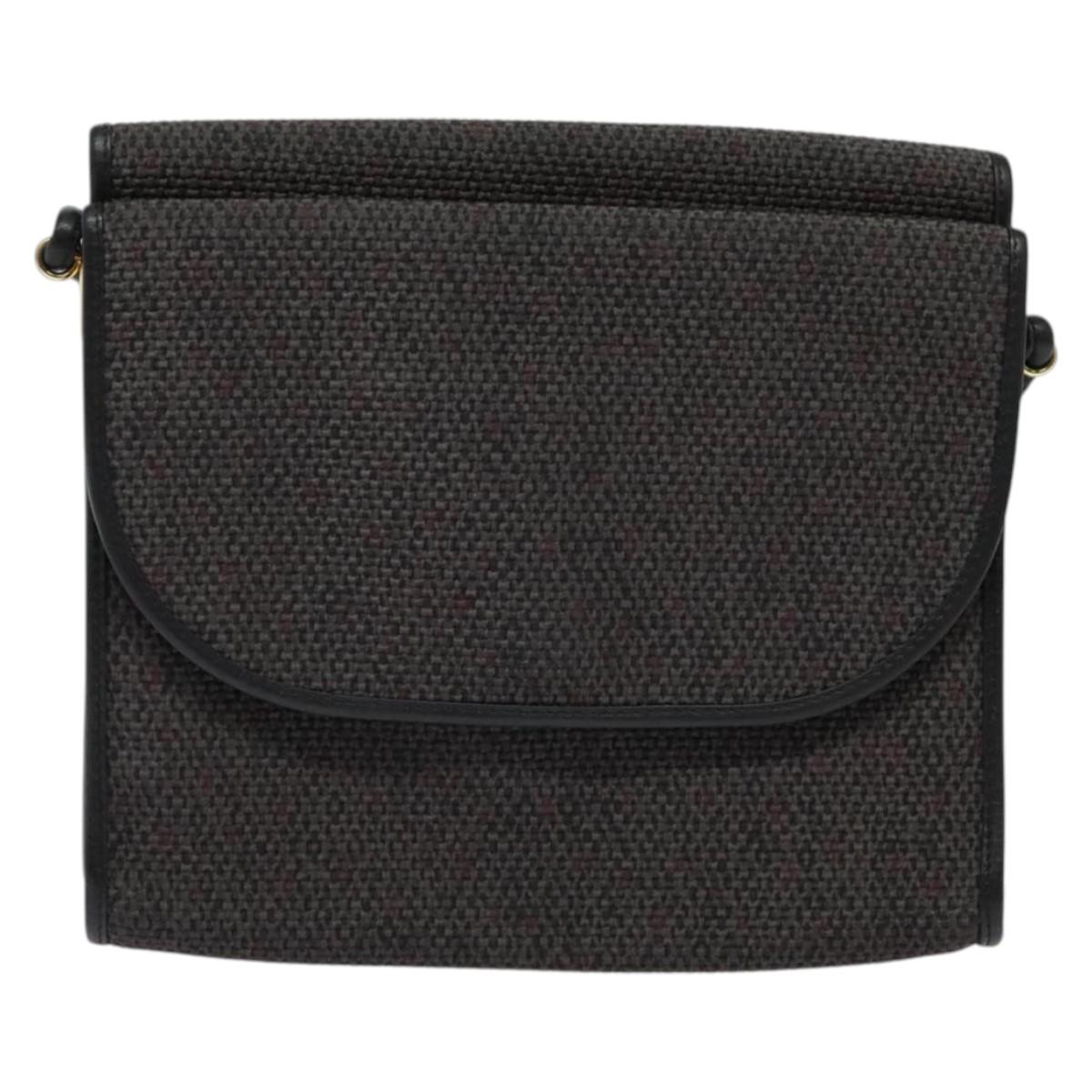 SAINT LAURENT Shoulder Bag PVC Gray Gold Auth 132120